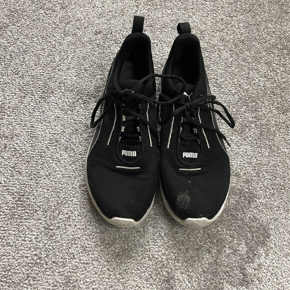 PUMA Carson 2 Concave Black White Womens 8 Low Lace Up Sneakers Shoes Cushion - Picture 3 of 15